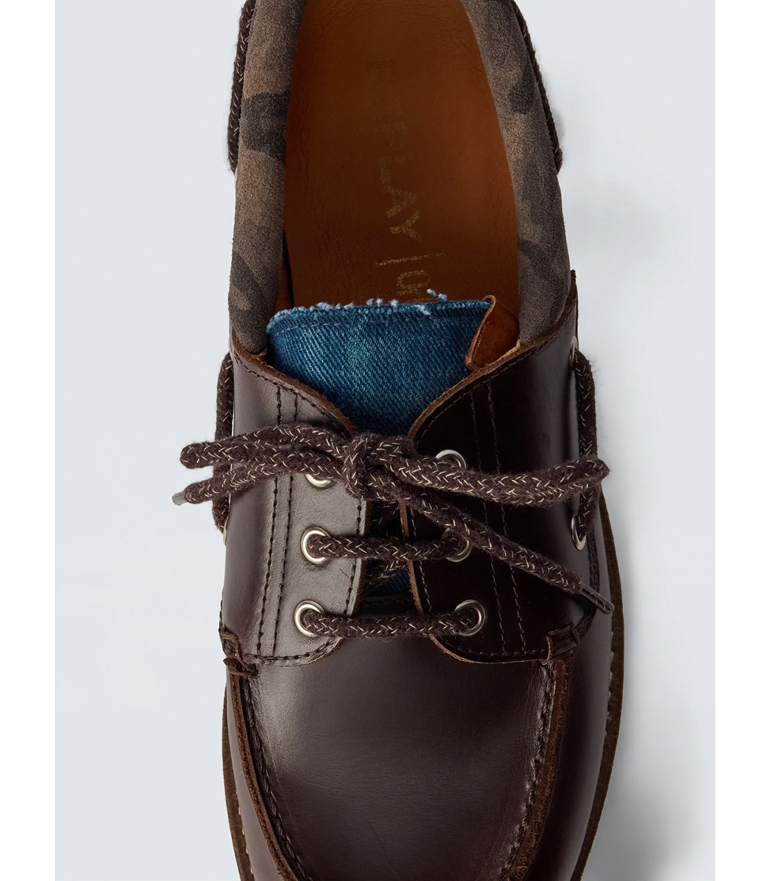 レースアップレザーローファー 詳細画像 ブラウン 5